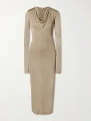 [TOTEME] TOTEME - Draped Stretch-jersey Maxi Dress - Mushroom - x small x small Neutrals