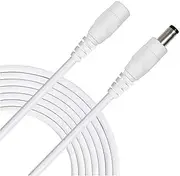 Extension Cord 12V Extension Cable White Black 2.1mm*5.5mm 50cm 1m 2m 3.0m 5m 10m Power Extend Cord Wire for CCTV Router Camera LED Strip Extension Cord(5m White)