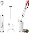 Milk Frother Rechargeable Handheld, Electric Whisk Coffee Frother Mixer with 2 S