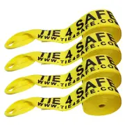 4 Pack Heavy Duty 4" x 30' Winch Strap w/ Loop End for Flatbed Truck Trailer