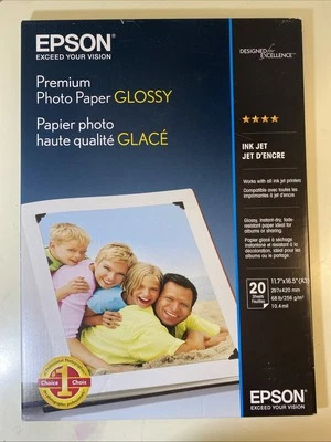 Epson Premium Photo Paper Glossy 11.7" x 16.5" 20 sheets - S041288