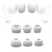 6pc Silicone Replacement Ear Tips Buds For Apple Airpods Pro Headphones White