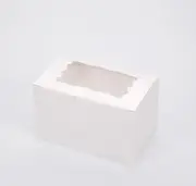 2 Mini Cupcake Boxes with Clear Window - Gloss White