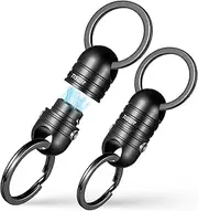 TISUR Quick Release Keychain,Aluminum Magnetic Key Holder Connector,Detachable Key Chains for Car Keys,Dual Security System