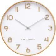 NEW One Six Eight London Wallace Wooden Wall Clock, White, 53cm
