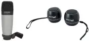 Samson C01 Studio Condenser Recording Microphone+(2) Bluetooth Speakers