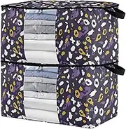 sanluoli 90L 2 Pack Under Bed Boot Storage with Reinforced Handles, clear window Closet Organizer Bag