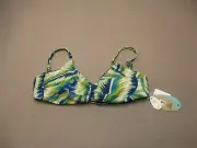 NWT Prana UPF50+ Size S Women Lined Wireless Back Close Reversible Bikini Top 3D