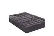 King Mattress Topper Pillowtop Charcoal Microfibre Bamboo Filling Protector