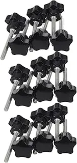 Mellisso 18 Pcs M6 x 50 mm Locking Star-Shaped Plastic Head Male Thread Knob Grip