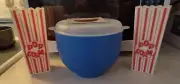 Popcorn Popper Microwave Blue 3 qt. Ecolution Silicone collapible w/2 Containers