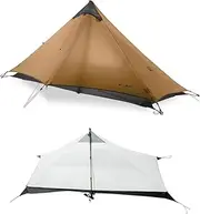 Telomat 3F UL Gear Lanshan1 Ultralight Tent 3/4 Season Portable Backpacking Tent for 1-Person 15D Silicon Coated Waterproof Poleless Double Layer Tent for Camping, Climbing, Hiking