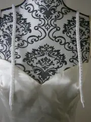 Wedding Dress Bridal Accessory Ivory Satin Strap Pearl Beads Loops At Ends $69