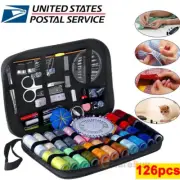 126Pcs/Set Sewing Kit Scissors Needle Thread For Home Stitching Hand Sewing Tool