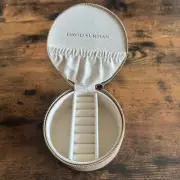 NEW David Yurman Tan Leather Round Jewelry Organizer RARE - FREE SHIPPING