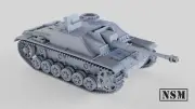 NSM Stug IIIG No Zimmerit, 1/56th Scale. 28mm For Bolt Action.