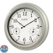 La Crosse Technology WT-3181PL-Q Quartz Indoor/Outdoor Wall Clock, 18"