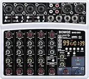 BOMGE 6 channel dj audio mixer with MP3 USB Bluetooth,48V phantom power, 16 DSP Echo effects Mixer for Live, Music, Karaoke, Podcast (WHITE)