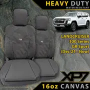 Toyota Landcruiser 300 Series GR Sport XP7 Heavy Duty Canvas 2x Front Seat Covers (Made to Order)