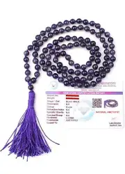 Natural Crystal Amethyst mala Natural Crystal Stone 6 mm 108 Beads Jap Mala