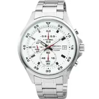 在飛比找momo購物網優惠-【SEIKO 精工】精工三眼計時賽車錶-白(SKS623P1