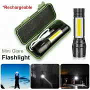 Portable Mini LED Flashlight Torch USB Rechargeable zoom 3 mode for Camping