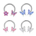 Spiral Glitter Butterfly Nose Ring Punk Nose Septum Rings Girl