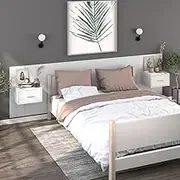 Wall-Mounted Bedside Cabinets 2 pcs High Gloss White Bedroom Storage