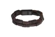 Men's Double Strap Brown Leather Bracelet Wrapped