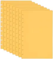 uxcell 4 Pair Discbound Notebook Cover, 7.24" x 9.51" Medium Size PP Disc Planner Cover for Arc Notebook Happy Planner Office Product, Yellow