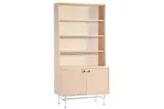 Matt Blatt Venice Rattan Bookshelf and Storage Cabinet (Chalk White Ash)