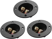 DOITOOL Speaker Terminal Binding Post Round Connectors Car Stereo 2-Way Speaker Box Gold Plated Quick Disconnect Rear
