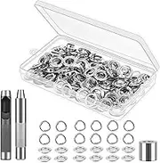 tunghey 120 Sets Grommet Tool Kit 1/2 Inch, Grommet Eyelets Kit with Setting Tools and Storage Box for Fabric, Tarps, Curtains