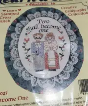 Dimensions Learn-a-Craft Two Shall Become One Stamped Cross Stitch Kit 3 x 4