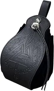 Tadill Drawstring Pouch Accessories Waist Bag Portable for Parties Men Women Role Play, Black Spear