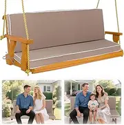 LC&QS Replacement Cushions for Swing, Swing Cushions 2-3 Seater Replacement, Waterproof Thicken Washable Pad Cushion for Outdoor Indoor Furniture Swing Patio (Brown, 60 x 40 x 3.4 in)