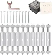 Device Cassette Repair - Iron Socket Box Repairer | 61-81mm Cassette Repair kit | 10 Pairs 86 Type Wall Repairer | 3.19inch Adjustable Length Bracket Rod Lever Screws Tools for Home