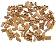 Lego 100 New Medium Flesh Nougat Slopes 30 1 x 2 x 2/3 Stud Sloped Pieces Parts