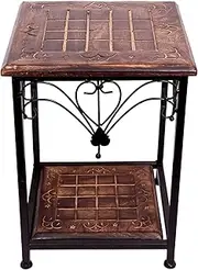 HusNain Art and Craft India Wooden Metal Stool for Living Room | Side Stool | Table for Bedroom | Stool for- Dressing Table, Bedside, Home, Office, Balcony | Bar Stool | Side Table | Coffee Table