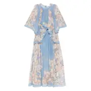[Zimmermann] Zimmermann Floral-print Ruffled Dress 0 NUMERIC BLUE/NEUTRALS