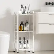 3-Tier Narrow Shelf, Expandable Metal Narrow Shelving Unit, Free-Standing Storag