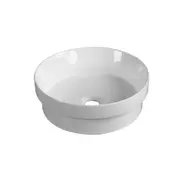 360*360*115mm Round Gloss White Ceramic Above Counter/Drop In Basin