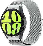 One Click No Gap Band for Samsung Galaxy Watch 7/6/5/4 Band 40mm 44m/Galaxy Watch 6 Classic Bands 43mm/47mm, Galaxy Watch 5 Pro Band 45mm, GalaxyWatch 4 Classic 42mm 46mm, Metal Band for Galaxy Watch 7/6/5/4/FE Band Women Men