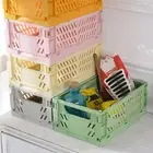 Collapsible Foldable Crate Stackable Plastic Mini Storage Container Basket Box