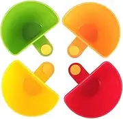 Poemtian 4 Pcs Dip Clip Bowl Plate Holder Dip Clip for Bowls Plates Colorful Plastic Dip Clip Cup Container Bowl for Spice Tomato Sauce Salt Sugar Veggie Vinegar Ketchup Chips