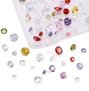 Cheriswelry 80 Pieces Cubic Zirconia Stone Cabochons Faceted Rhinestone Clear Crystal Diamond for Jewelry Making