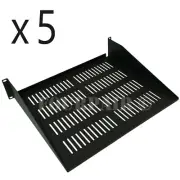 5 Pack - 2 Space Vented Cantilever Relay Rack Mount Server Shelf 19" 2U 15" Deep