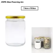 350ML Glass Conserve Jar Screw Top Lid Honey Jam Storage Preserving Jars Bulk