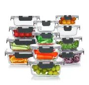 24 Pieces Glass Food Storage Containers Set,Glass Meal Prep Containers-Stackable