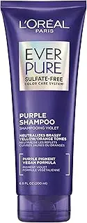 L'Oreal Paris EverPure Sulfate Free Brass Toning Purple Shampoo for Blonde, Bleached, Silver, or Brown Highlighted Hair, 6.8 Fl; Oz (Packaging May Vary)